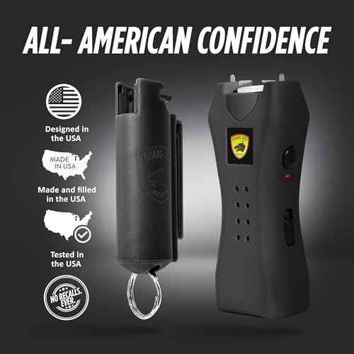 Guard Dog Security Mini Stun Gun Flashlight Rechargeable and Pepper Spray Self Defense Keychain for Women, Stun Gun Flashlight and Pepper Spray Combo, Personal Safety Value Set