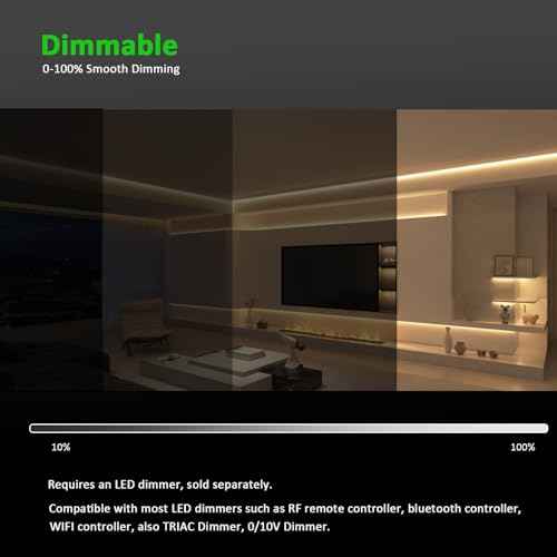 JOYLIT 49.2FT/15M COB LED Strip Lights 24V 3000K Warm White Indoor, 480LEDs/M High Density Spotless CRI 90+ Dimmable Flexible Tape Light for Bedroom, Cabinets, Retail (Power Supply Not Included)