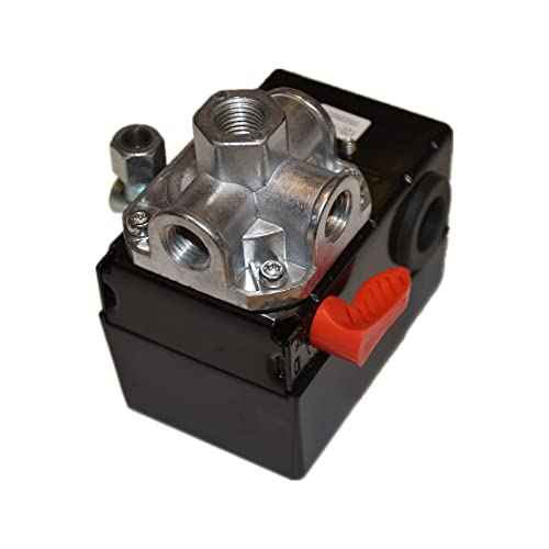 Z-D26612 Air Compressor Pressure Switch, 4-Port, 120-150 PSI, Black, Automatic, Metal Housing