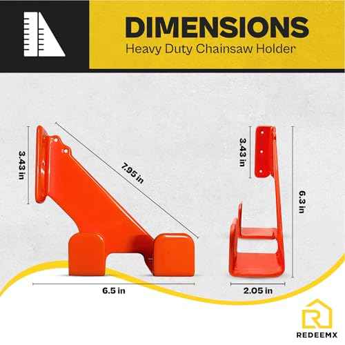2 Pack Heavy Duty Chainsaw Wall Mount Holder ? Chainsaw Hanger Rack for Garage Organization ? 150lbs Capacity, Anti-Scratch Pads, 10 Gauge Steel, Storage for Chainsaw Accessories and Tools