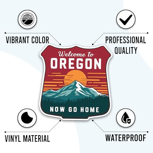 Oregon State Travel Stickers 50 Pieces Vinyl Waterproof Decal for Laptop Water Bottle Phone Car Window Bike Motorcycle Stakeboard Scrapbook OR Sticker Gifts for Kid Teen Adult