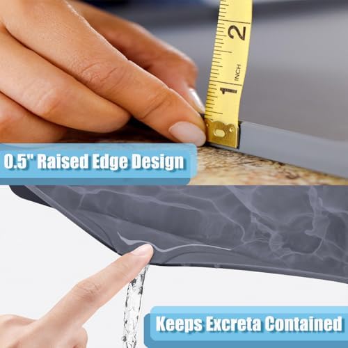 Bedside Commodes Mat Portable Bedside Toilet Mat with Raised Edge, Under Commode Chair Mat Non-Slip Recycle Commode Toilet Pad Waterproof Floor Protector, Silicone Mat for Porta Potty, 23.6"X19.7"