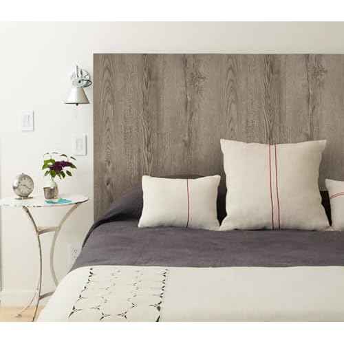 GloryTik 118"X17.7" Grey Brown Wood Grain Contact Paper Faux Wood Peel and Stick Wallpaper Wood Removable Self Adhesive Waterproof Wallpaper