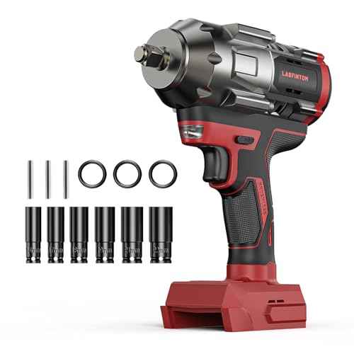 Cordless Impact Wrench 1/2 inch for Milwaukee 18V Battery, 900Ft-lbs(1200N.m) High Torque Impact Driver, Brushless Impact Gun with 4-Mode Speed, 6 Sockets, LED Work Light (Battery NOT included)