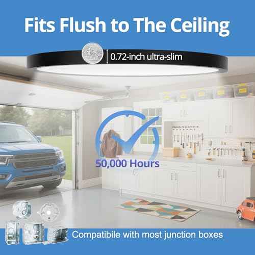 6 Pack 2640LM Dimmable LED Flush Mount Ceiling Light Fixtures, 5CCT (2700K-6500K) Selectable, 12 Inch 24W Slim Modern Ceiling Light for Bedroom Hallway Apartment Rental Units