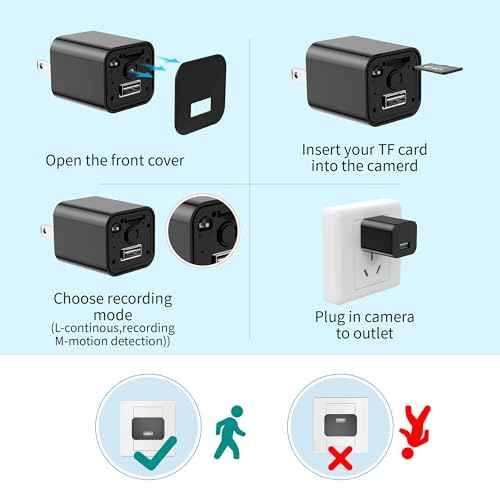 DUVIX Mini Camera with 64G Card 1080P Small Security Camera Charger with Motion Detection for Indoor (No WiFi)