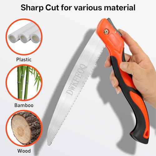3PCS DWKFEOQ Folding Saw and Stainless Steel Cable Saws Set, 11.8 Inch Long Blade Hand Saws for Wood Camping, Dry Wood Pruning Saw With Hard Teeth, Quality SK-5 Steel