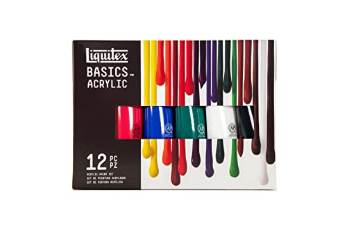 Liquitex BASICS Acrylic Paint Set, 12 x 118ml (4-oz) Tube Paint Set
