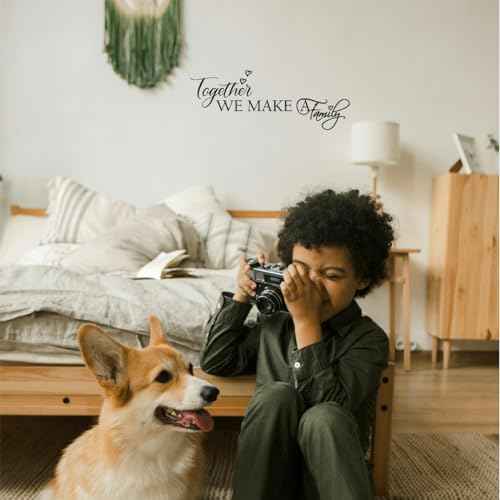 Together We Make A Family - Wall Art Decal Letters Decoration Bedroom Quotes Words Carved Pure Black Vinyl Motto D?cor Stickers