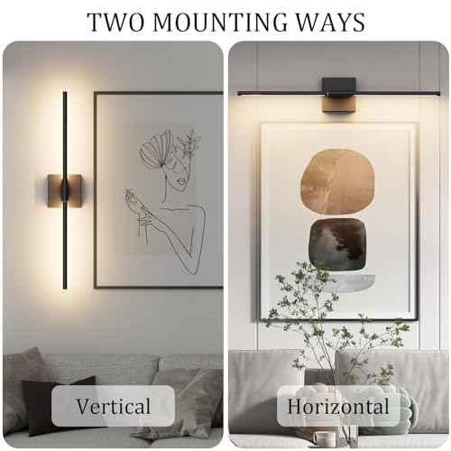 28In Black Vanity Light Modern LED Bathroom Light Fixtures Over Mirror 3000K 360¡Æ Rotatable Bathroom Sconce for Living Room