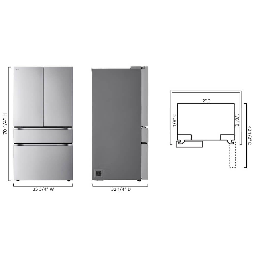 LG LF26C8210S 26 Cu. Ft. Stainless 4-Door French Door Refrigerator