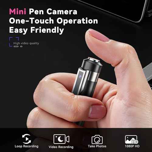 64G 1080P HD Mini Body Camera for Home Security, Pen Camera with Take Photos, Long Battery Life, Small Nanny Cam Ideal for Outdoor Indoor, Easy to Use