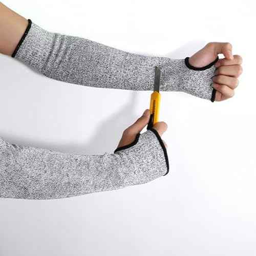 G & F PRODUCTS 100% Kevlar fiber by DuPont Cut Resistant Knit Sleeve, Sold by 6-piece pack