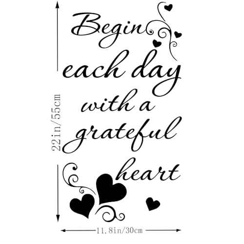 Begin Each Day with a Grateful Heart Vinyl Wall Decals Quotes Home Decor