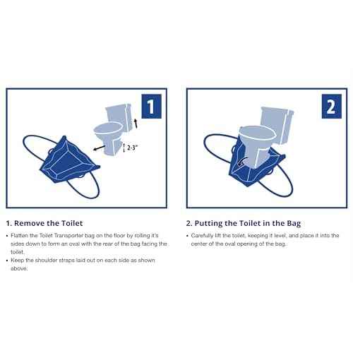 Toilet Bag - Lift, Carry, Store, Service & Remove Toilets | Professional Plumber Carrying Bag | Plumbing Tools & Parts - Flapper, Fill Valve, Flush Handle, Snake, Repair Kit & Wax Ring