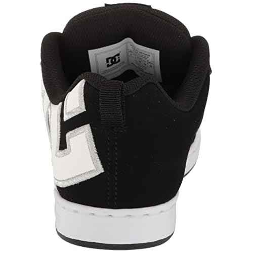 DC Women's Court Graffik Casual Skate Shoe,Black/White Stencil,7
