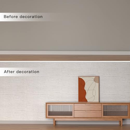 3D Wall Panels - 1PCS 7.9"x11.8" Faux Stone Wall Covering - MCM Modified Clay Material for Home Art, Accent Brick, Modern Exterior/Interior Decoration, Sample-Reef White