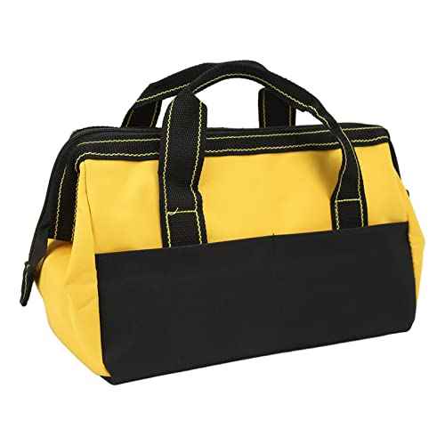 Heavy Duty Tool Bag, Oxford Cloth Tool Bag Multiple Pockets for Home (Yellow)