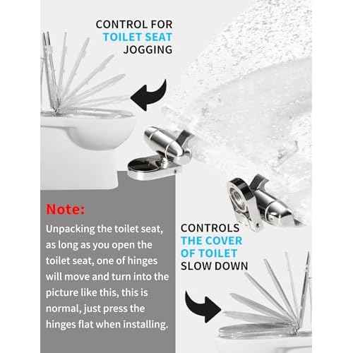 Resin Toilet Seat Round with Easy Clean Adjustable Hinges, Soft Close Quick Release Heavy Duty Silver Glitter Cover Acrylic Toilet Seats (Round 17 Inch, Silver Foil, Upgraded hinge)