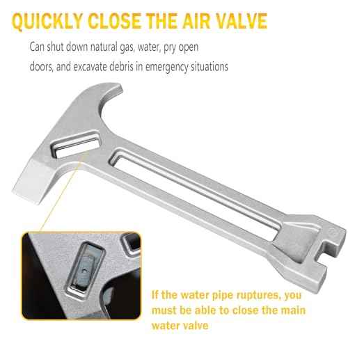 Gas & Water Shut-Off Tool, 4-in-1 Gas Shut-Off Wrench Fire Fighter Gear/Non-Sparking Pry Bar for Emergency Shut-Off Of Gas And Water 2 Pcs