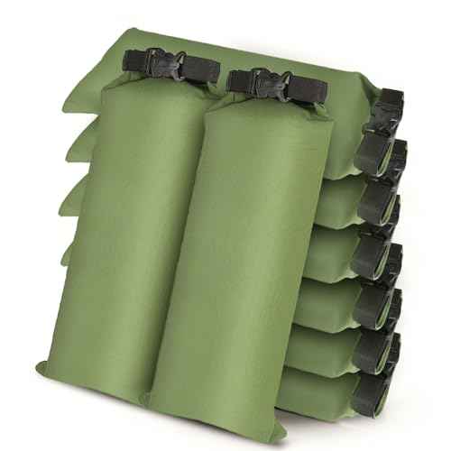 Flood Water Barrier Sand Bags - 8Pcs Thickened Long Canvas Flood Protection Sandbags with Insert Buckle Reusable Quick Flood Barrier for Home Door Window Basement Garage Floor Flood Control - 11"x28"