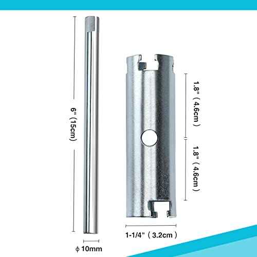 DURATECH Basket Strainer Wrench, Universal Sink Strainer Wrench with Sliding Handle, Double End, 1/2" & 3/8 "