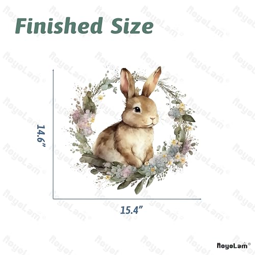 Cute Bunny in the Garland Wall Decal Nursery Rabbit Animal Easter Wall Sticker Removable Peel and Stick Wall Art Decor for Kids Baby Classroom Preschool Living Room Playing Room Bedroom School