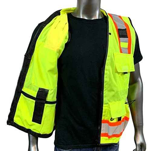 Vero1992 (F Safety Vest For Men's, Engineer High Visibility Vest With Pockets and Zipper, Reflective safety vest