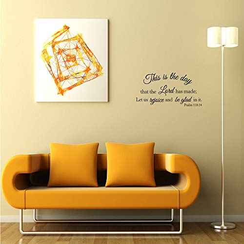 This is The Day That The Lord has Made Let us Rejoice and be Glad in it Psalm 118:24 - Carved Pure Vinyl Wall Decal Bible Verse Christian Quotes Room Art Letters D?coration