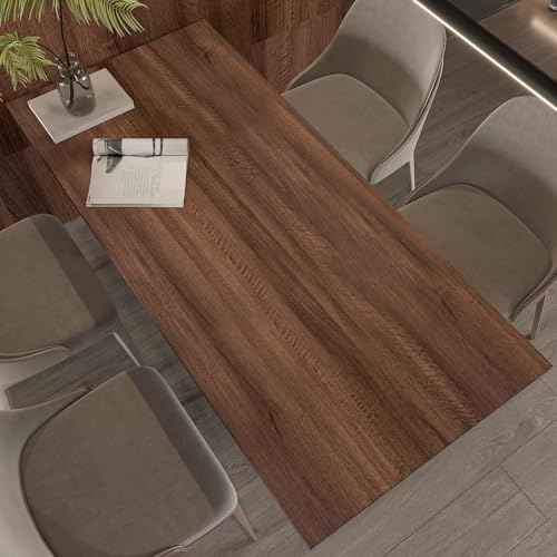 Large Walnut Wood Contact Paper 48x118 inch Peel and Stick Wood Grain Wallpaper Self-Adhesive Wooden Look Decorative Wallpaper Removable Countertop Vinyl Wrap for Drawer Liner Cabinets Walls