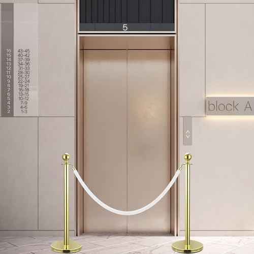 4 Pack 5 Feet White Velvet Stanchion Rope, Crowd Control Ropes with Gold Clasps, Foam Core Queue Safety Sarriers Stanchion Post Rope for Party Event and Red Carpet