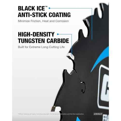 CRALY 7-1/4 Inch 24 Teeth Wood Cutting Framing Circular Saw Blade, 5/8 Inch Arbor, Carbide Tipped, Thin Kerf, Black Ice¢â Coating, for Plywood, MDF, OSB, Laminated(C0724FR)