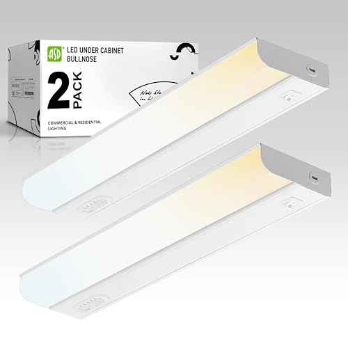 ASD 18 Inch LED Under Cabinet Lighting Hardwired, On/Off & Color Temp Switch, 10W 807LM, 5CCT 2700K-5000K CRI90+, Dimmable Under Counter Lights for Kitchen, Under Cabinet Lights, 2 Pack, UL