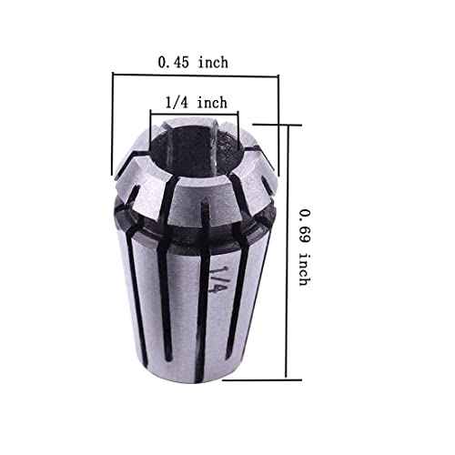 Luo Ke ER11 Spring Collet Nut Set - High Precision ER11 1/4 Inch Collet Chuck + Clamping Nut for CNC Engraving/Lathe Milling Tool