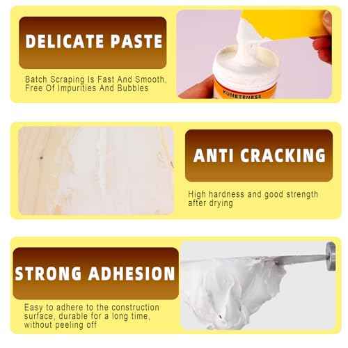 9.87 oz White Wood Filler Stainable and Paintable,Wood Repair Kit for Quickly Repair Any Breaks,Cracks, Chips and Defects in Wooden Furniture,Easy to Use and Sand