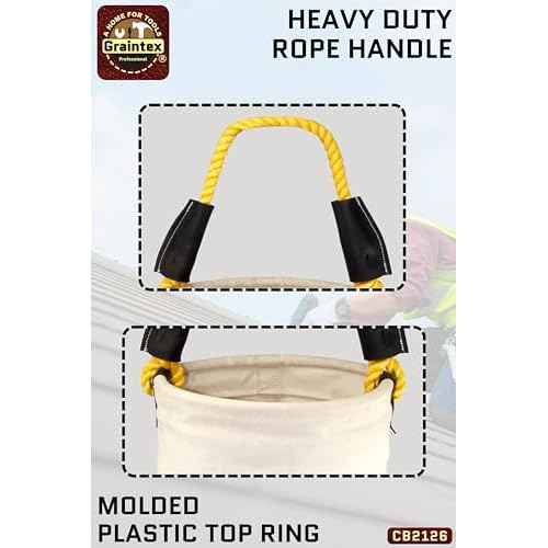 Graintex CB2126 Utility Plastic Bottom Canvas Bucket