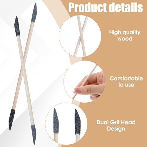 cobee 150 Pcs Double End Sanding Sticks, 150/280 Grit Birch Wood Matchsticks Corundum Sand Sanding Twigs Polishing Sticks Detailing Tools for Plastic Models Woodworking 5.5 x 0.3 Inch