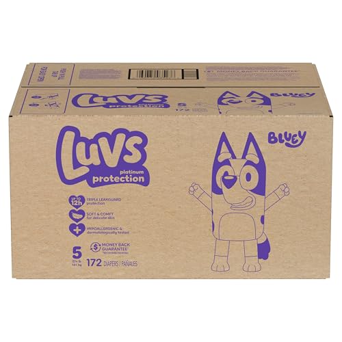 Luvs Diapers - Size 5, 172 Count, Bluey Platinum Protection Baby Diaper