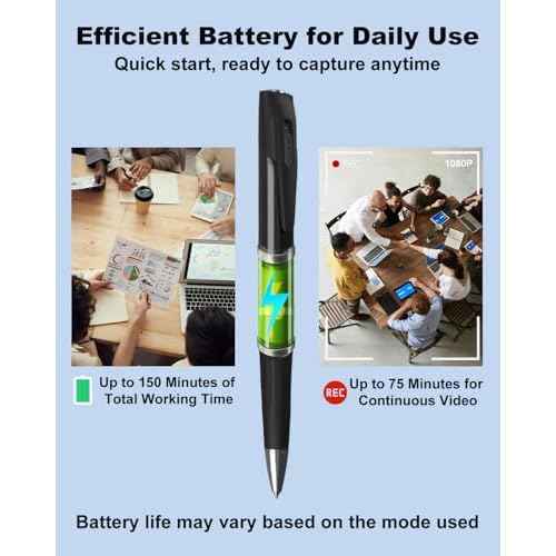 Hidden Camera, Spy Pen Camera with 64GB TF Card, 1080P HD Portable Body Cam with Video or Picture Taking, Loop Storage, Small Camera Pen for Business, Offices, Outdoor