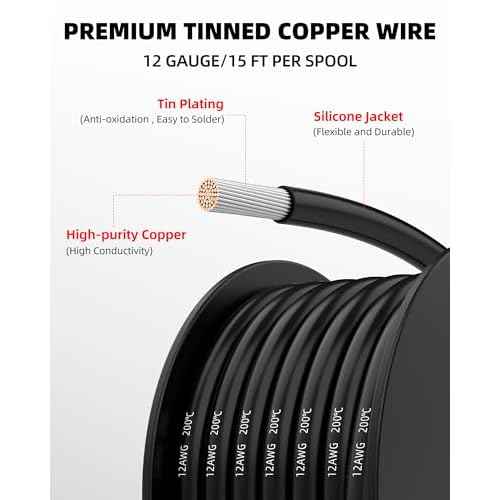 NAOEVO 10 Gauge Wire 90ft, 10 AWG Wire 6 Colors 15ft Each Spool, Flexible Silicone Tinned Copper Electrical Cable, Wiring kit for Breadboard/Automotive/DIY/Battery, 200¡É
