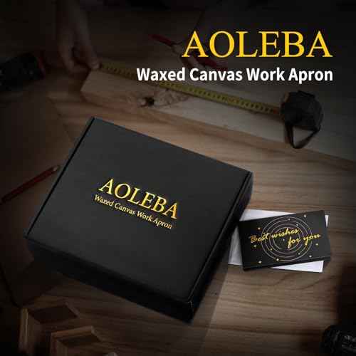 AOLEBA Woodworking Apron for Men,Heavy Duty Waxed Canvas Work Tool Apron with 12 Tool Pockets for Workshop, Mechanic, Carpenter, Blacksmith, Mens Aprons Gifts for Dad Father Men (Dark Brown)
