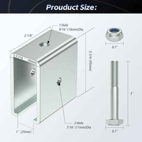 SKTREX Strut Channel Connector Extend Bracket Connection for 1-5/8" Wide and 1-5/8" Height Strut Channel (4 Count, Steel, Silver, Wall Mount)