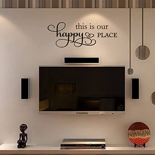 This is Our Happy Place Carved Letters Wall Decal Sweet Quote Vinyl Wall Art Lettering Home Decor