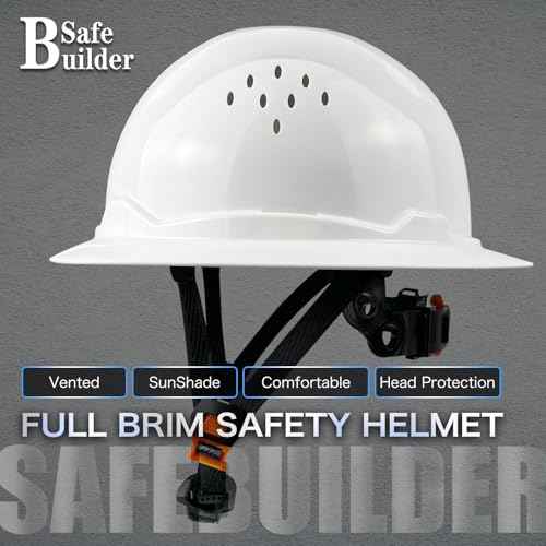 G1 Construction Full Brim Hard Hat for Big Head HDPE Safety Helmet Vented Hardhats Sunshade Industrial Work Head Protection for Men ANSI/ISEA Z89.1