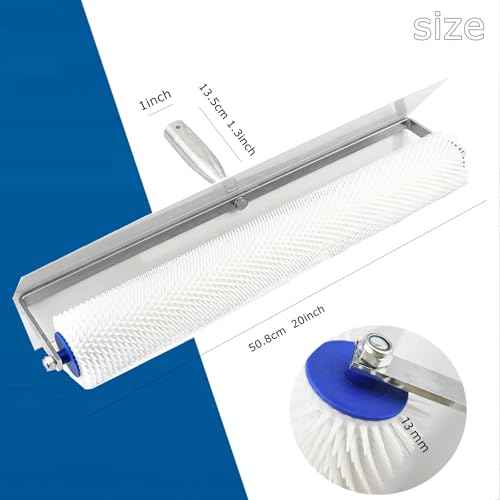 Self-Levelling Cement Tool Kit,Spike Roller for Self Leveling Cement,Epoxy Floor Tools,Roller Brush,Floor Construction Roller Spiked Shoes,Stainless Steel Scraper Self-Leveling Rake