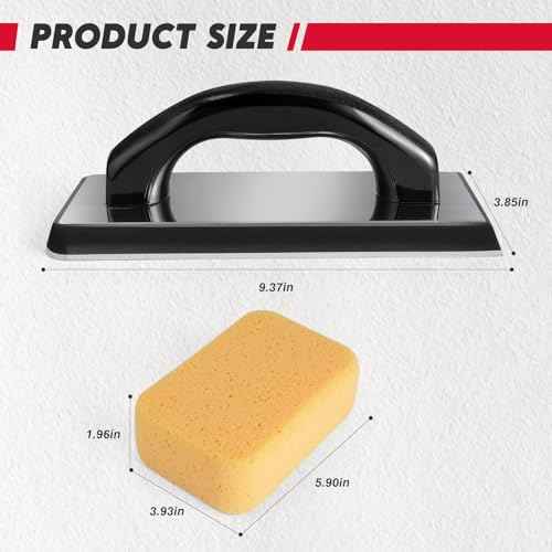 6Pcs Tile Tools Set, Tile Trowel Concrete Tool, Notched Trowel, Grout Trowel, Grout Float Sponge for Tiling Installation Grouting, Tile Mortar Trowel