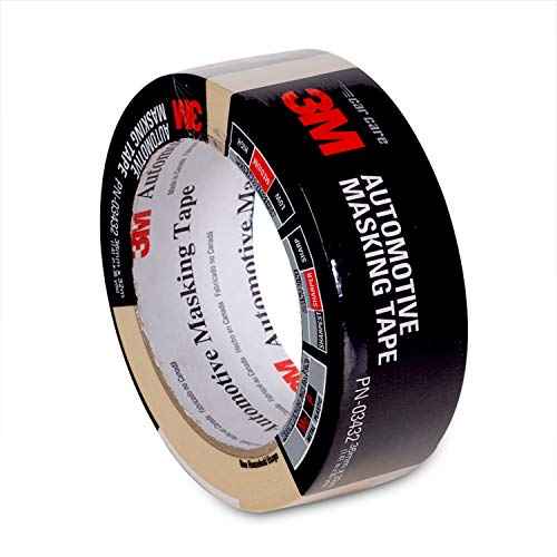 3M Automotive Masking Tape, 03432, 36 mm x 32 m ? High-Performance Crepe Paper Tape for Precise Paint Lines ? Solvent and Moisture Resistant ? Clean Removal