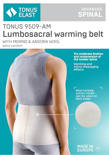 Deluxe Medical Grade Angora & Merino Wool Warming Belt, Rheumatic Back Pain Thermal Brace, RADICULITIS Warmer, Lumbar Kidney Support (XX-Large)