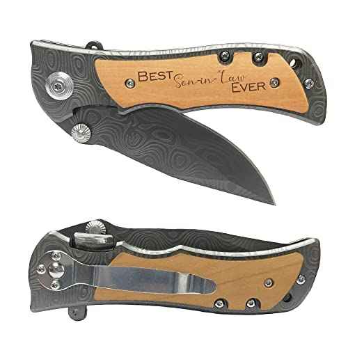 XJF Engraved Pocket Knife for Son-in-Law, Best Wedding Gift Idea for Hiking & Camping
