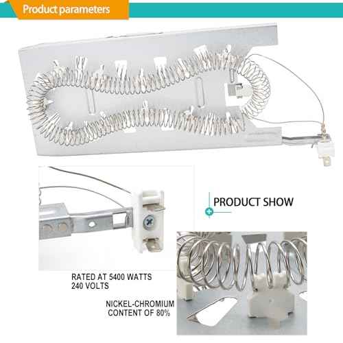 Dryer Heating Element Kit Fit for Maytag MED7230HW1 MED7230HW2 MED7230HW0 MED7230HC1 MED7230HC2 MED9800TQ0 MED9700SQ0 MED9600SQ0 MED8200FW2 MED8200FC2 MED8630HW0 MED8630HW2 MED8630HC1